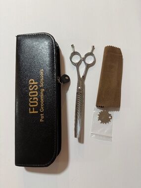 FOSSP Pet Grooming Thinning Scissors Made in Japan 6.5” Dog Shears With Case